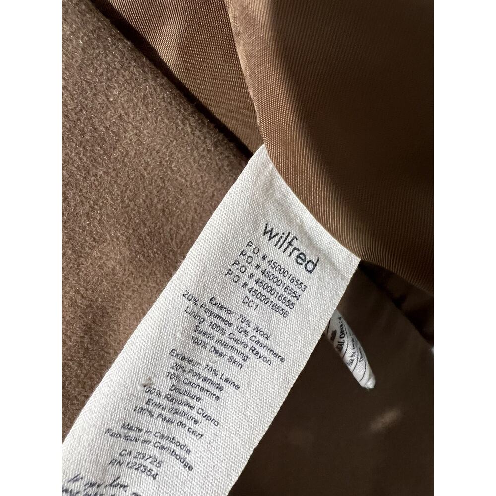 Aritzia Wilfred Wool and Cashmere Women Coat Brown Camel Size X-Small A001712 - Picture 10 of 10